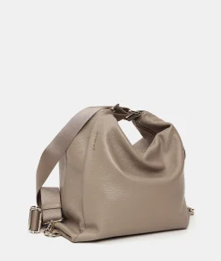 Discount Mandarina Duck MELLOW LEATHER Shoulder Bag WarmTaupe