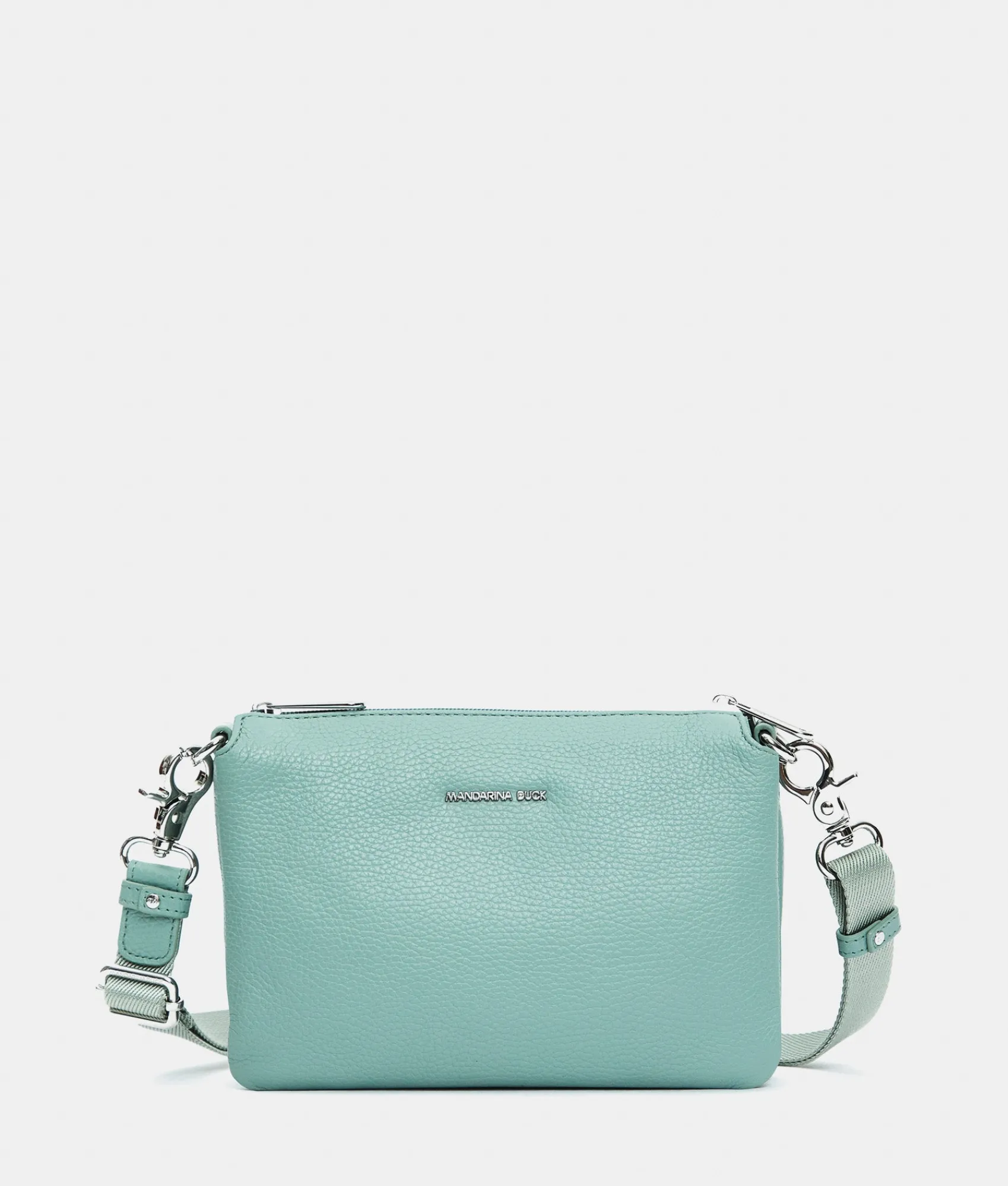 Fashion Mandarina Duck MELLOW LEATHER Small Crossbody Bag IcebergGreen