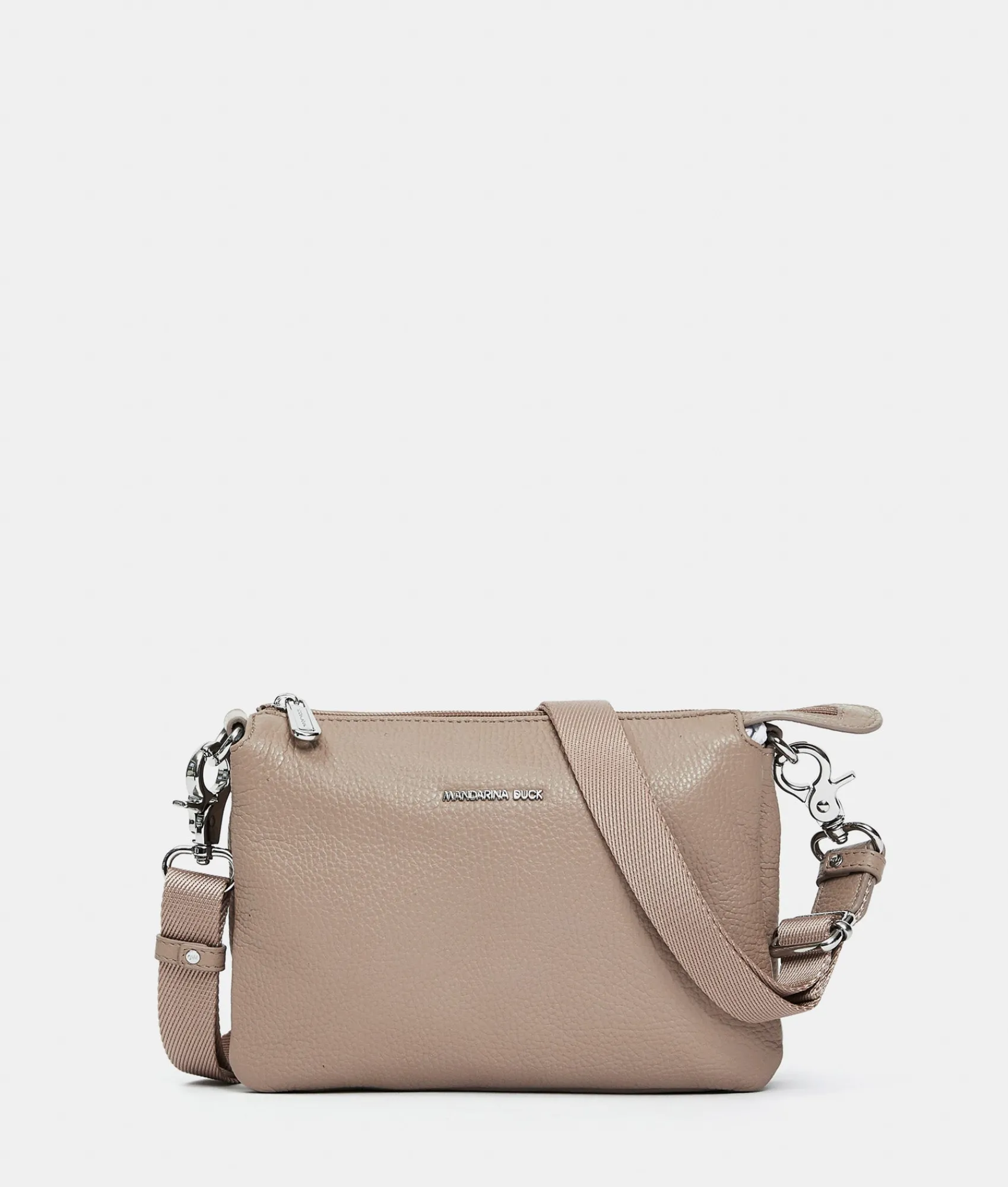 Sale Mandarina Duck MELLOW LEATHER Small Crossbody Bag WarmTaupe
