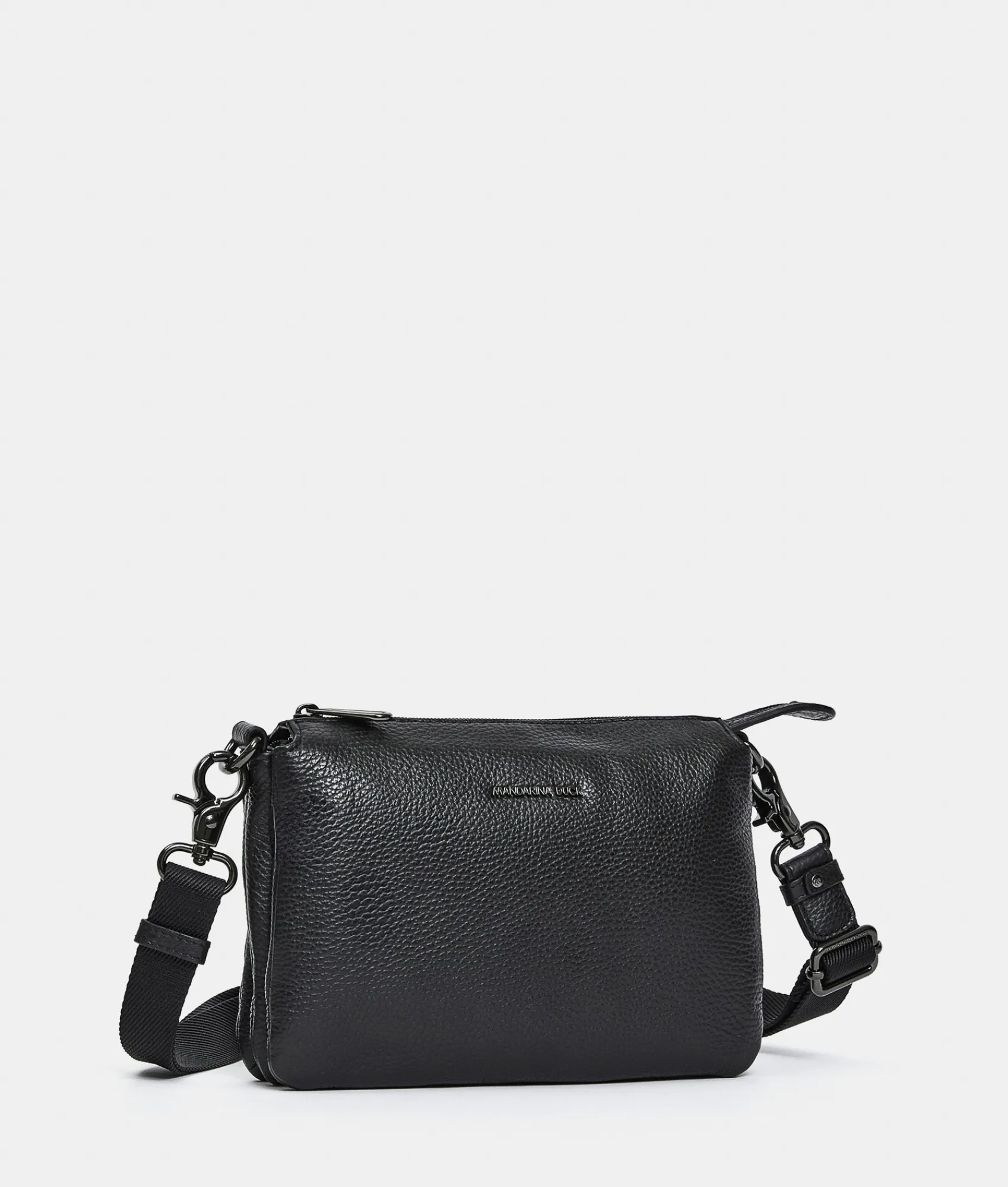 Fashion Mandarina Duck MELLOW LEATHER Small Crossbody Bag Nero
