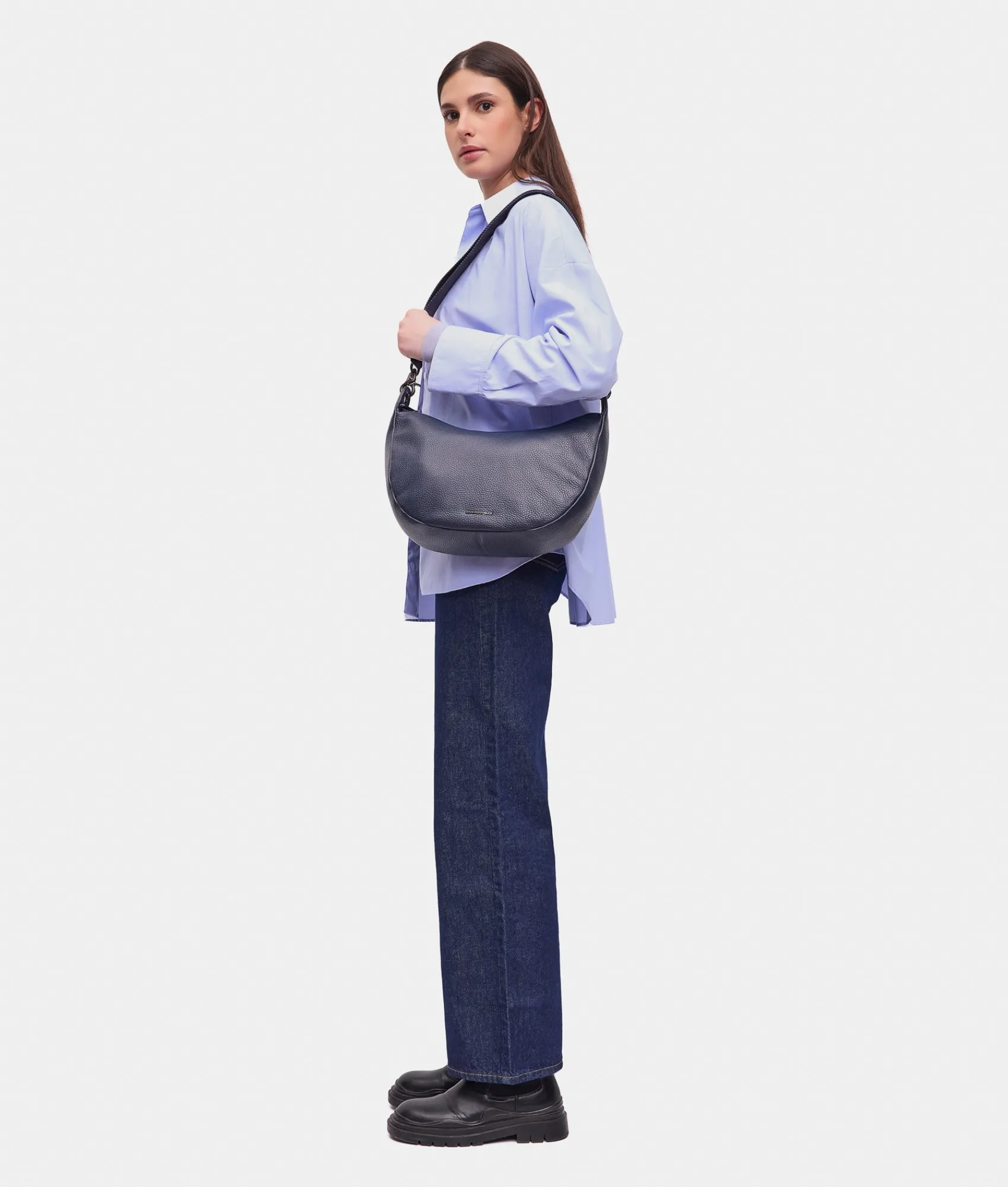 Fashion Mandarina Duck MELLOW LEATHER Small Crossbody Bag DressBlue
