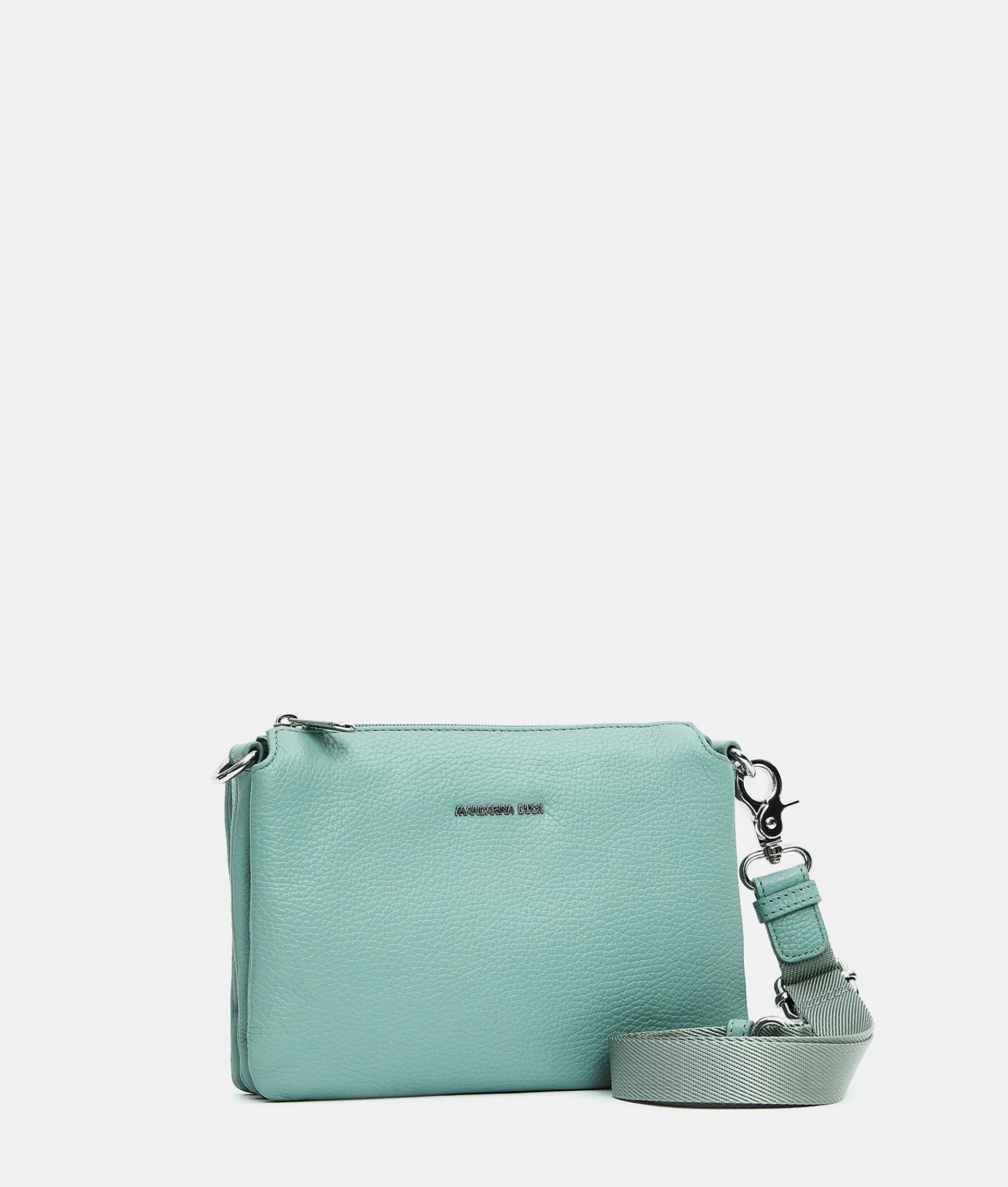 Fashion Mandarina Duck MELLOW LEATHER Small Crossbody Bag IcebergGreen