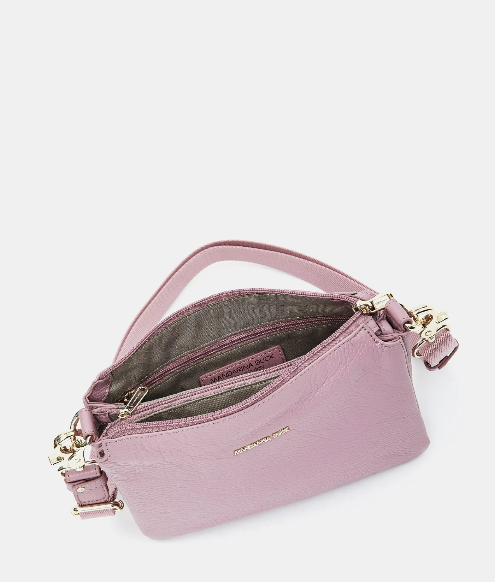 Best Mandarina Duck MELLOW LEATHER Small Crossbody Bag LilacRose
