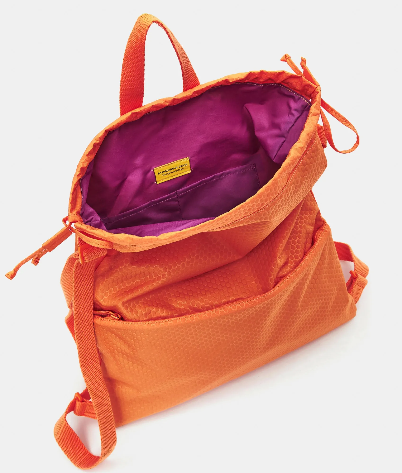 Online Mandarina Duck REVIVAL 2.0 Foldable Drawstring Backpack Tangerine