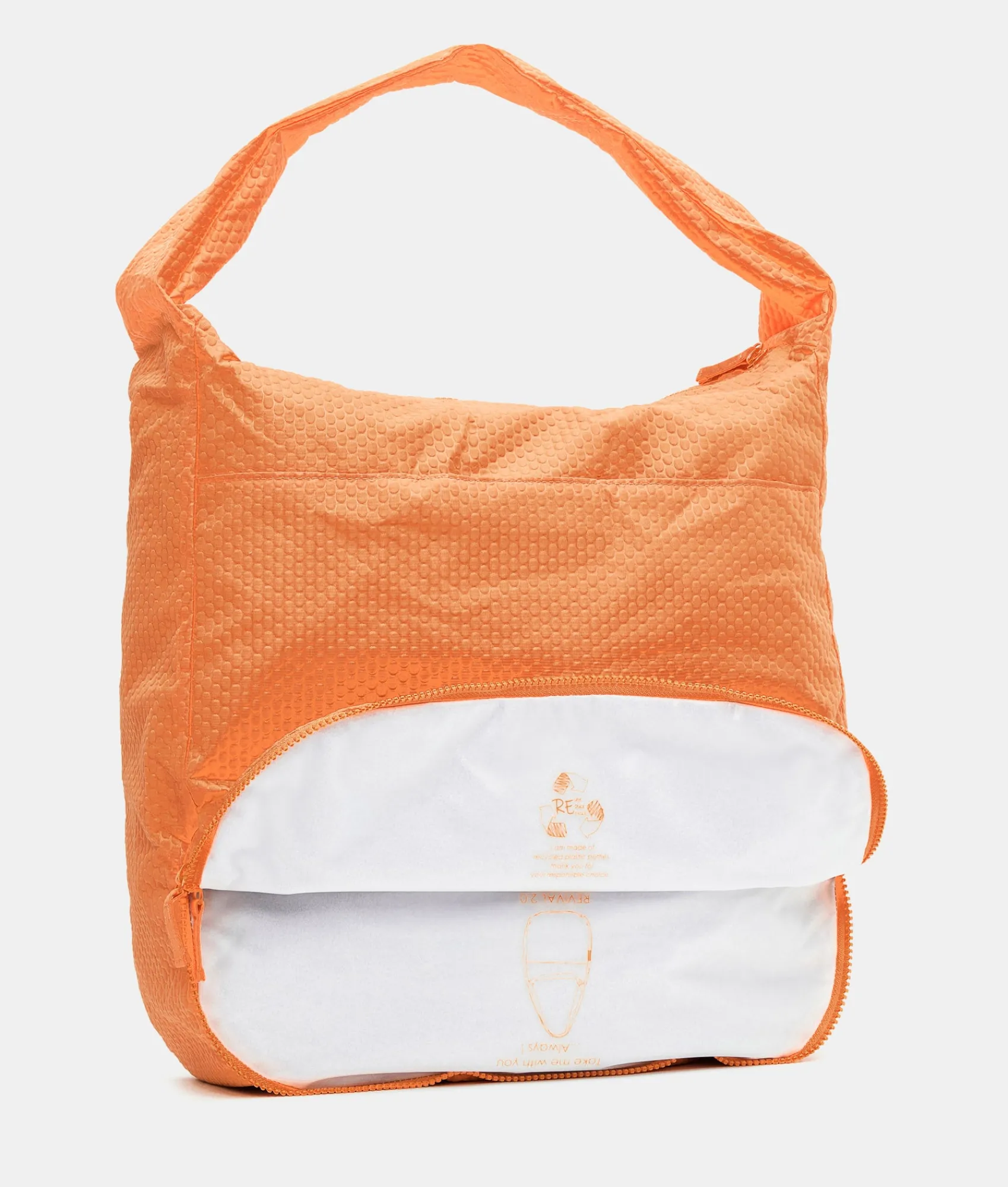 Sale Mandarina Duck REVIVAL 2.0 Foldable Large Shoulder Bag Tangerine