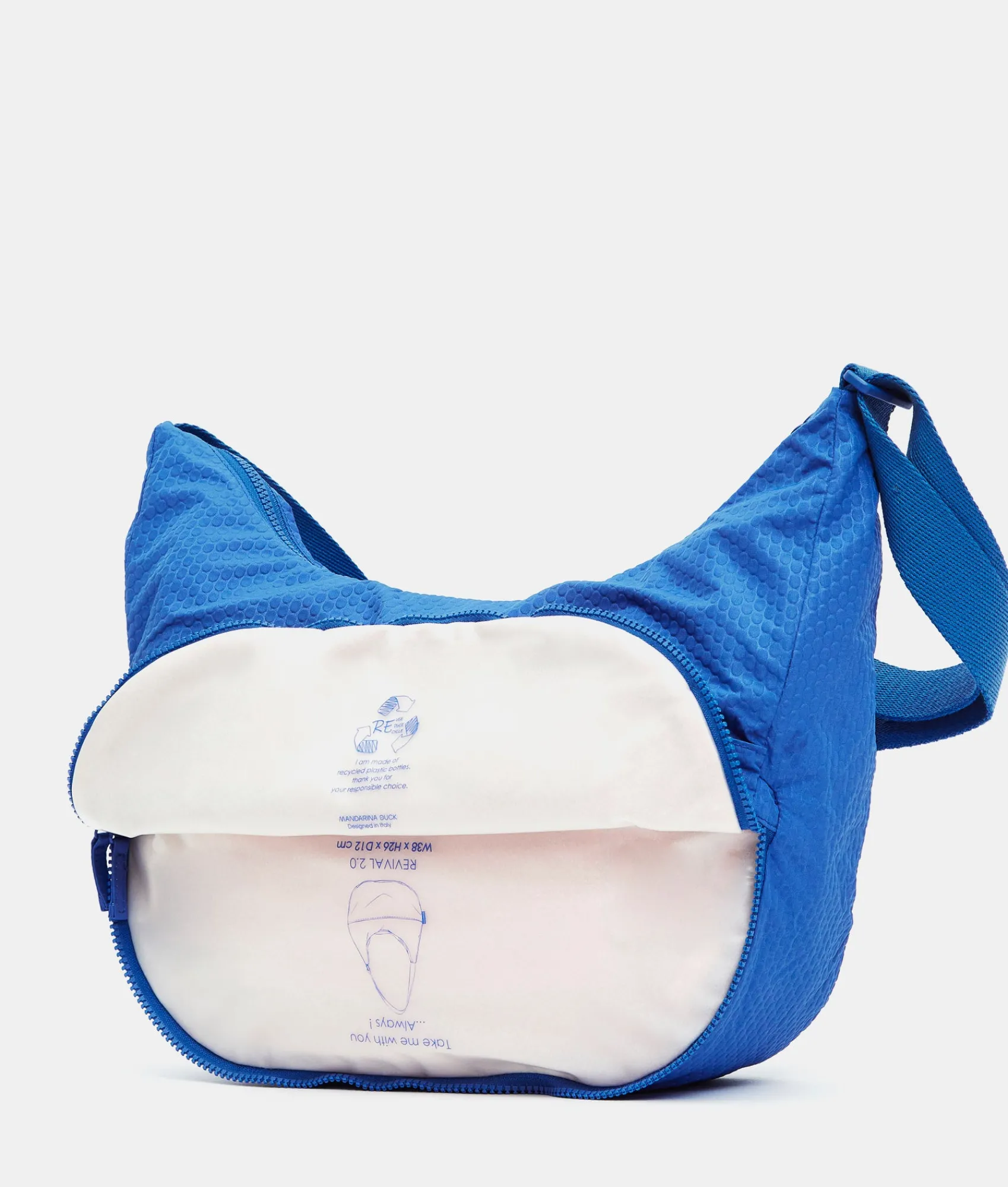 Discount Mandarina Duck REVIVAL 2.0 Foldable Medium Shoulder Bag ElectricBlue