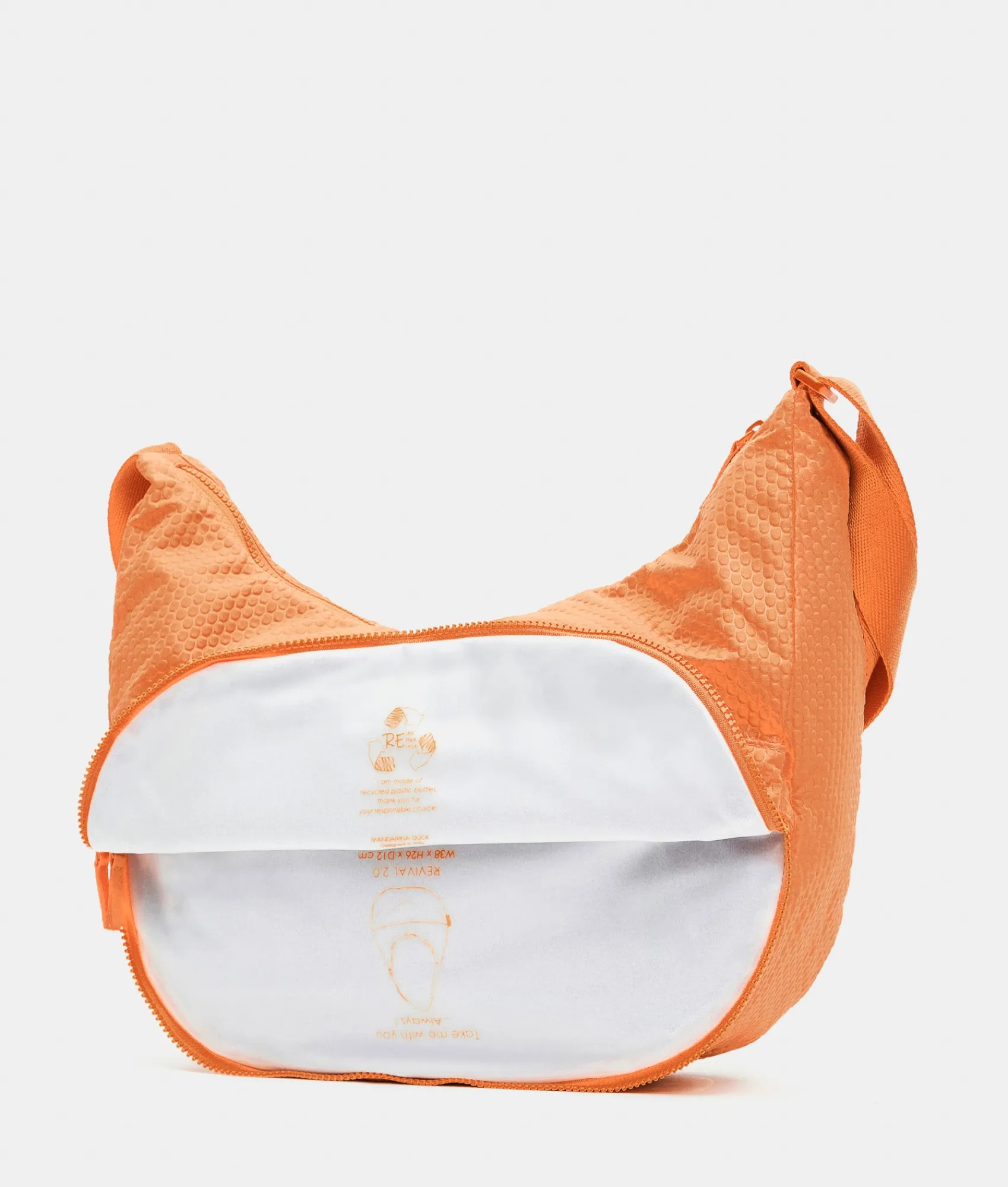 New Mandarina Duck REVIVAL 2.0 Foldable Medium Shoulder Bag Tangerine