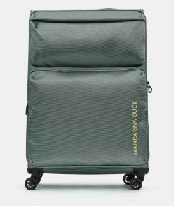 New Mandarina Duck ZEPHYR Extra-Large Soft Expandable Trolley (4 Wheels) | cm 83 X 53 X 32/35.5 IcebergGreen