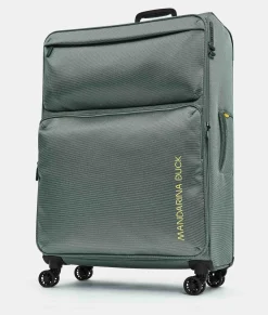 New Mandarina Duck ZEPHYR Extra-Large Soft Expandable Trolley (4 Wheels) | cm 83 X 53 X 32/35.5 IcebergGreen