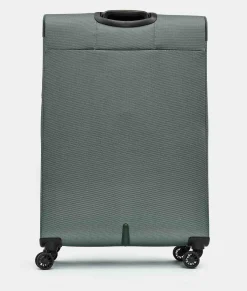New Mandarina Duck ZEPHYR Extra-Large Soft Expandable Trolley (4 Wheels) | cm 83 X 53 X 32/35.5 IcebergGreen