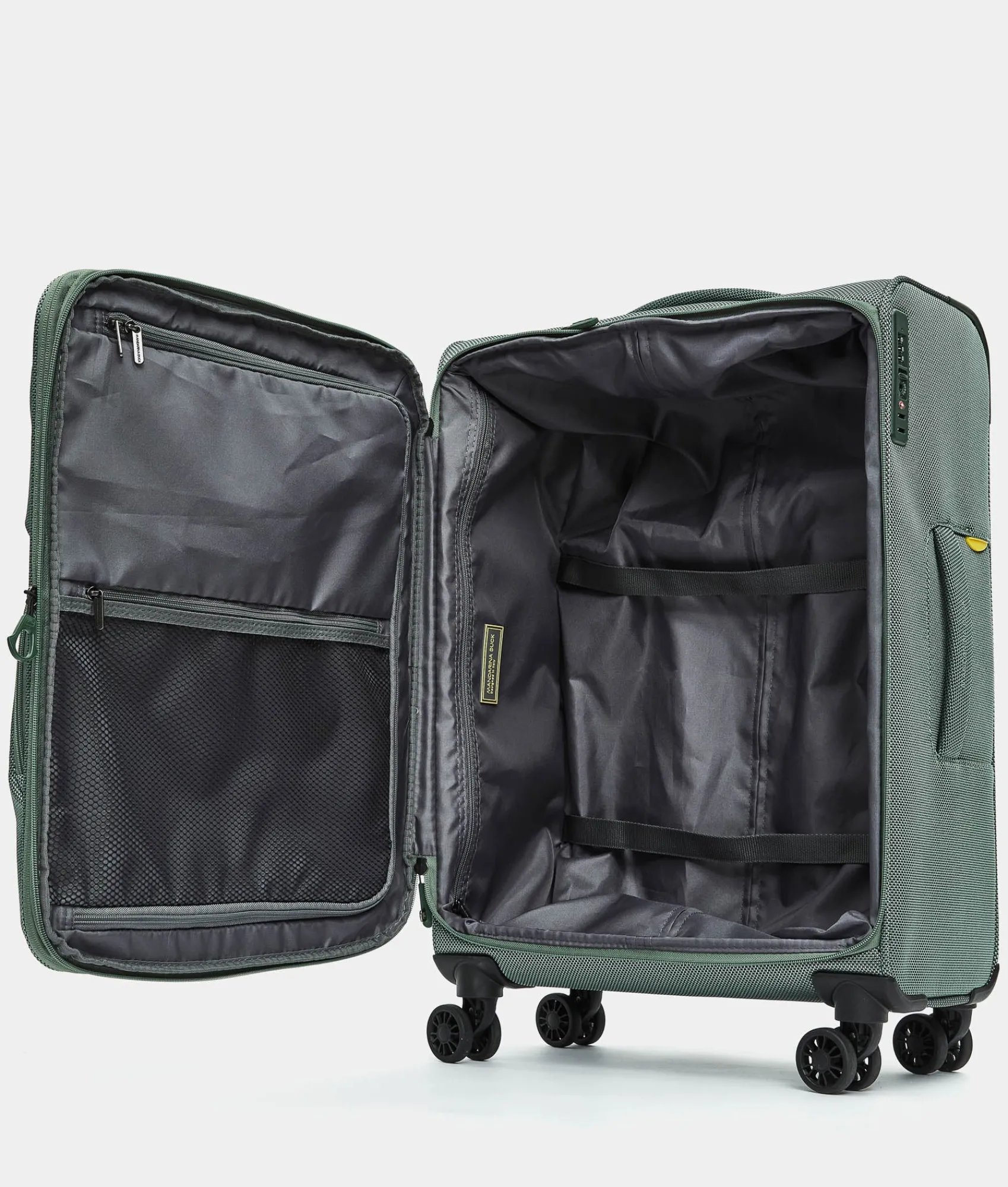 Clearance Mandarina Duck ZEPHYR Medium Soft Expandable Trolley (4 Wheels) | cm 67 X 43 X 25/28 IcebergGreen
